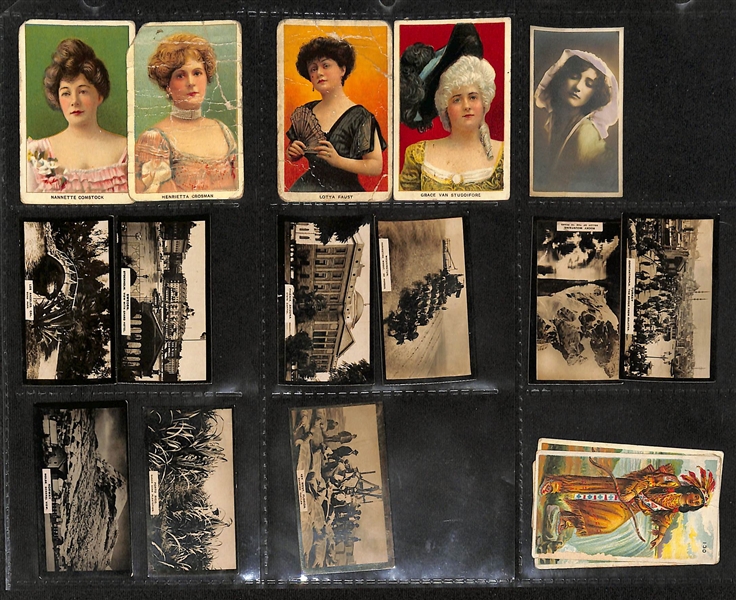 Lot of (109) Early 1900s Tobacco Non-Sport Cards - Various Subjects - Women, Places, Flags, Fish, Birds